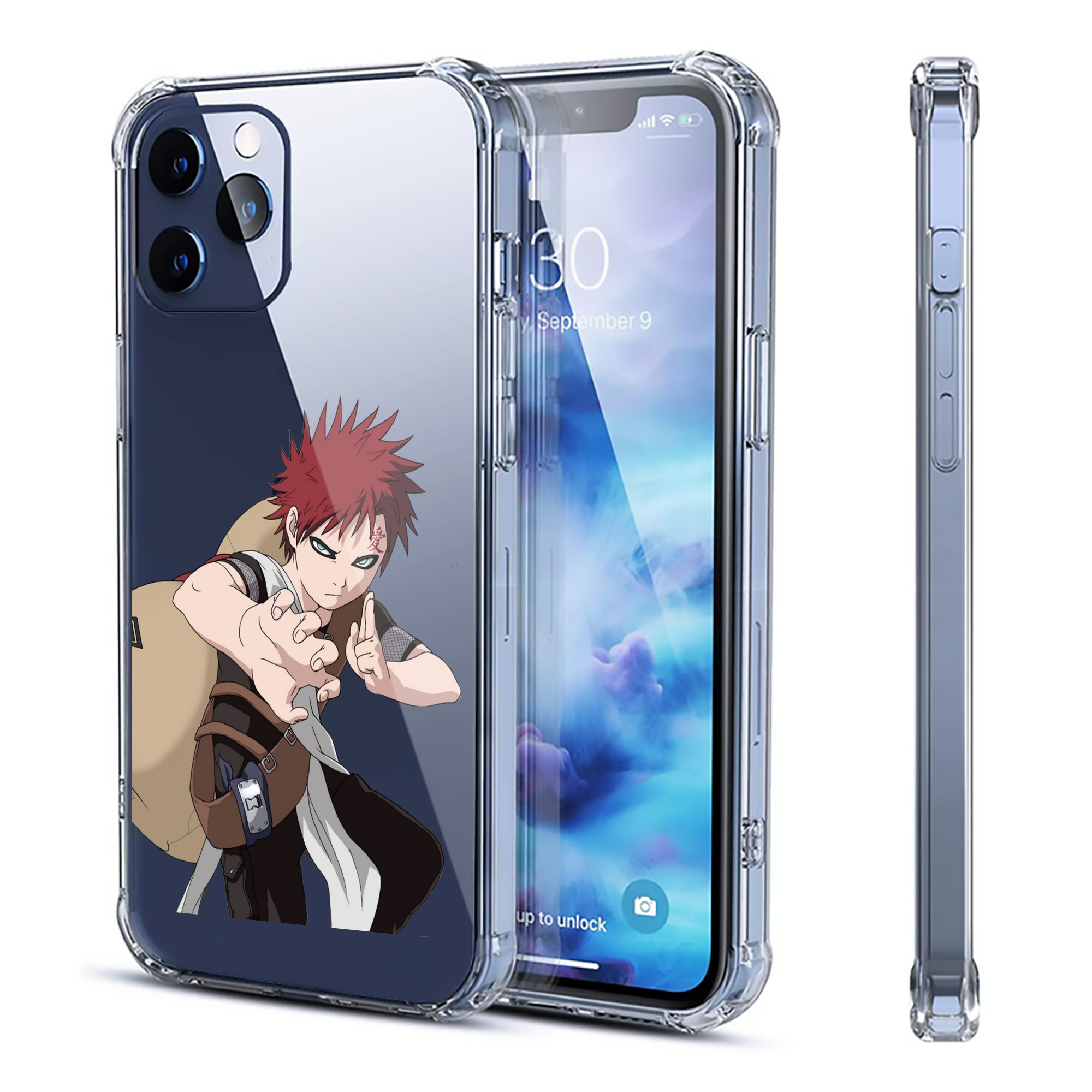 （画像用） NARUTO -ナルト- ガアラ Gaara 【iPhone 12シリーズ対応】透明スマホケース（クリアソフトケース）